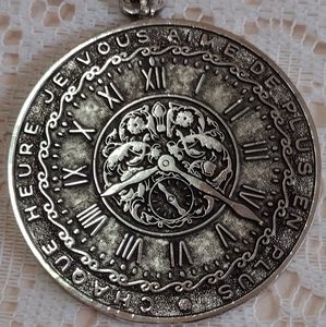 Vintage TORTOLANI Clock Each Hour I Love You More Necklace Pendant